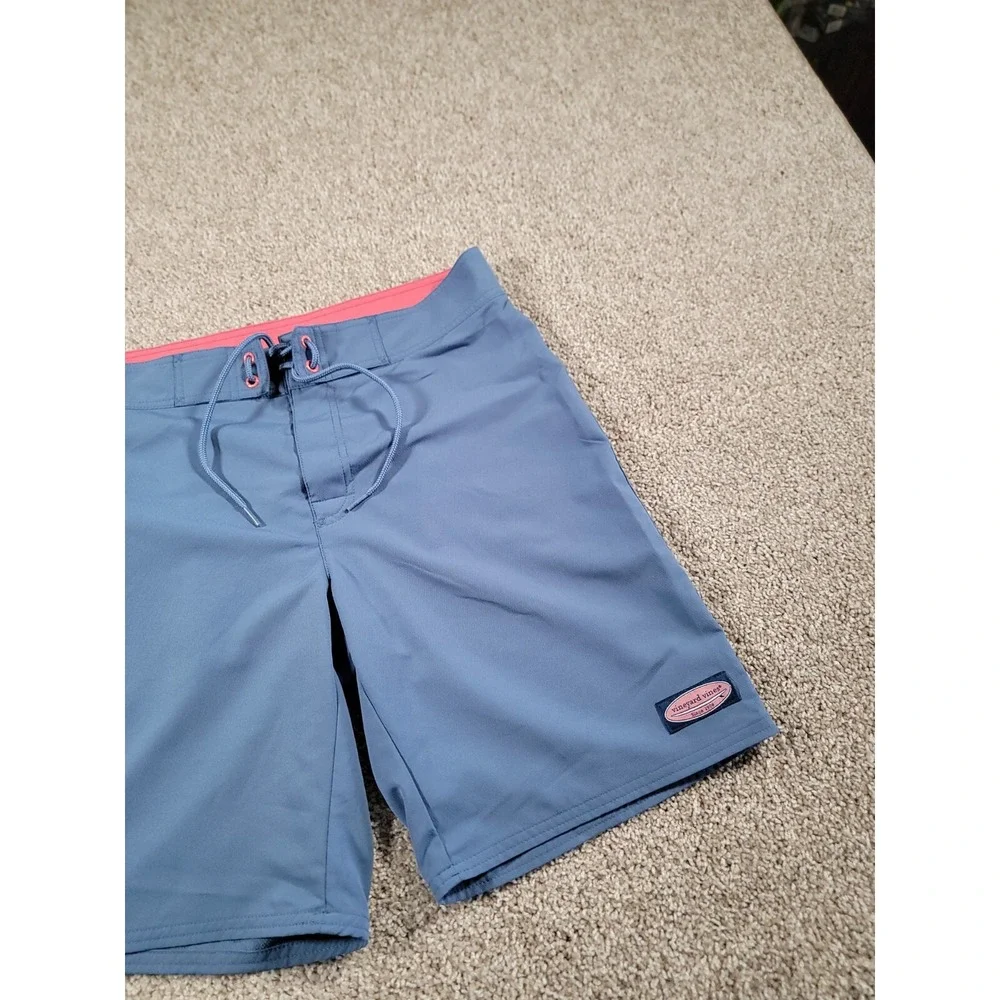 Vineyard Vines Mens Swim Trunks Size 30 Waist Light Blue Adjustable Drawstring